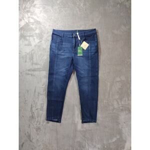 NWT Halara Flex Skinny Jean Womens XL Mid Low Rise Zipper Pockets Dark Wash